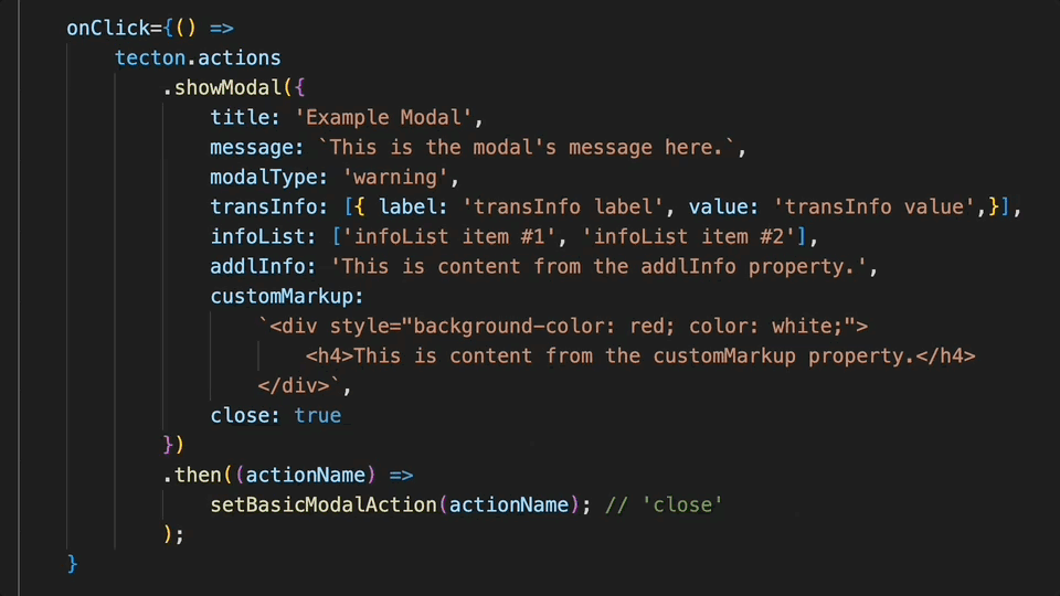 Animation of showModal workflow